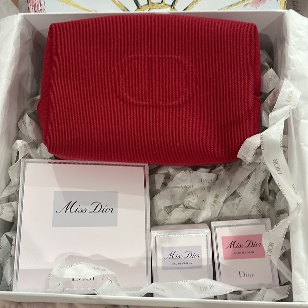 Dior cosmetic bag and samplers